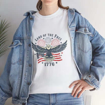 Land of the Free Eagle T-Shirt — 1776 Vintage Patriotic American Tee Gift