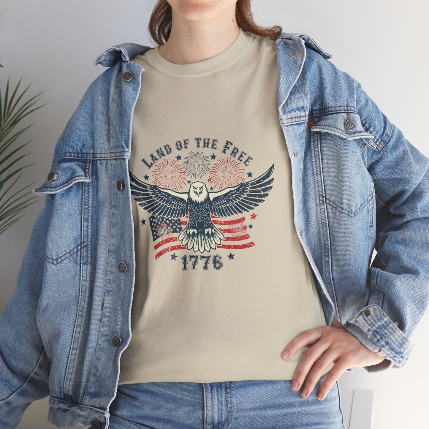 Land of the Free Eagle T-Shirt — 1776 Vintage Patriotic American Tee Gift