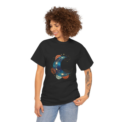 Celestial Moon Graphic Tee — Starry Crescent Night Shirt Boho Gift for Her