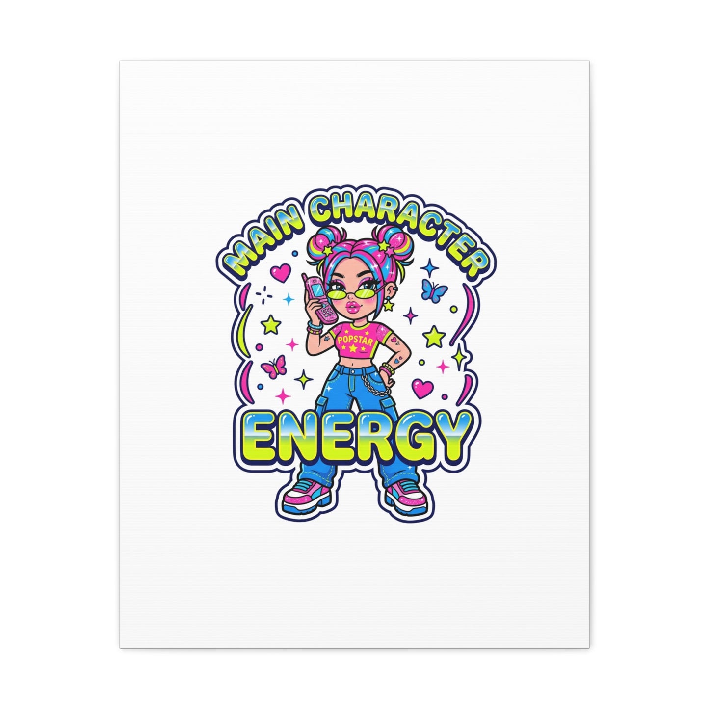 Main Character Energy Canvas | Y2K Aesthetic, Retro Internet Pop Art