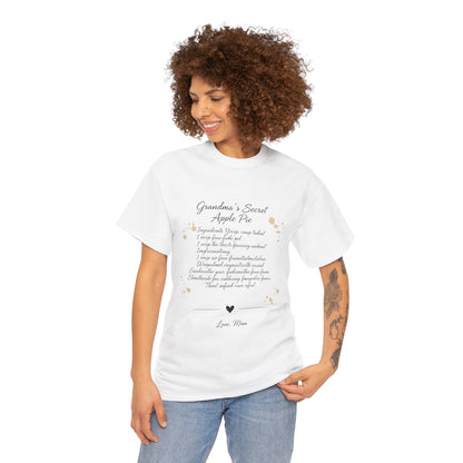 Recipe Tee — "Grandma's Secret Apple Pie" Personalized Kitchen Shirt