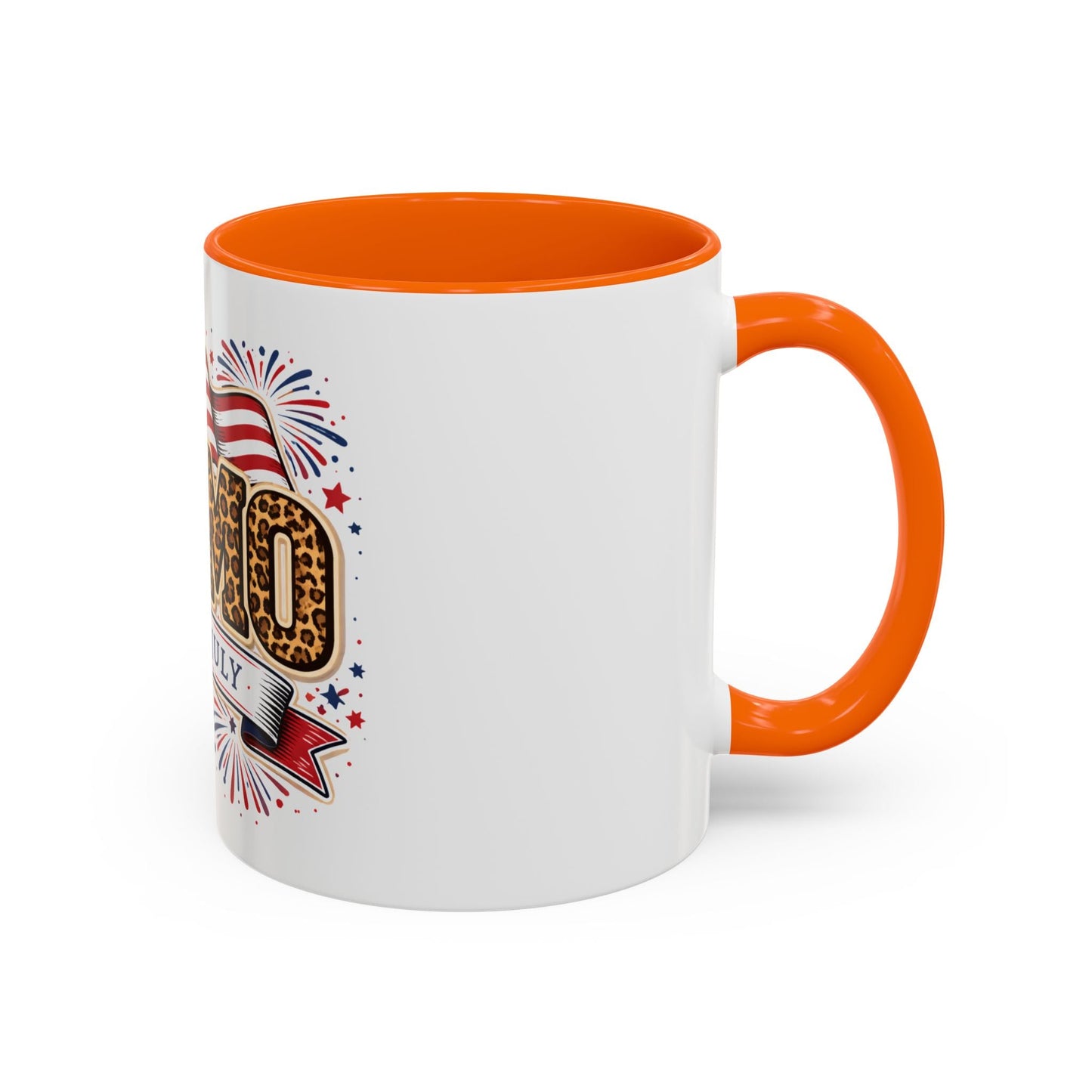 Mom 4th of July Leopard Accent Coffee Mug — Patriotic Gift (11/15oz)