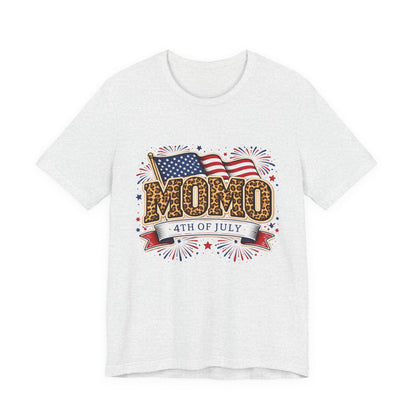 Momo 4th of July T-Shirt | Patriotic Leopard Print Flag Tee