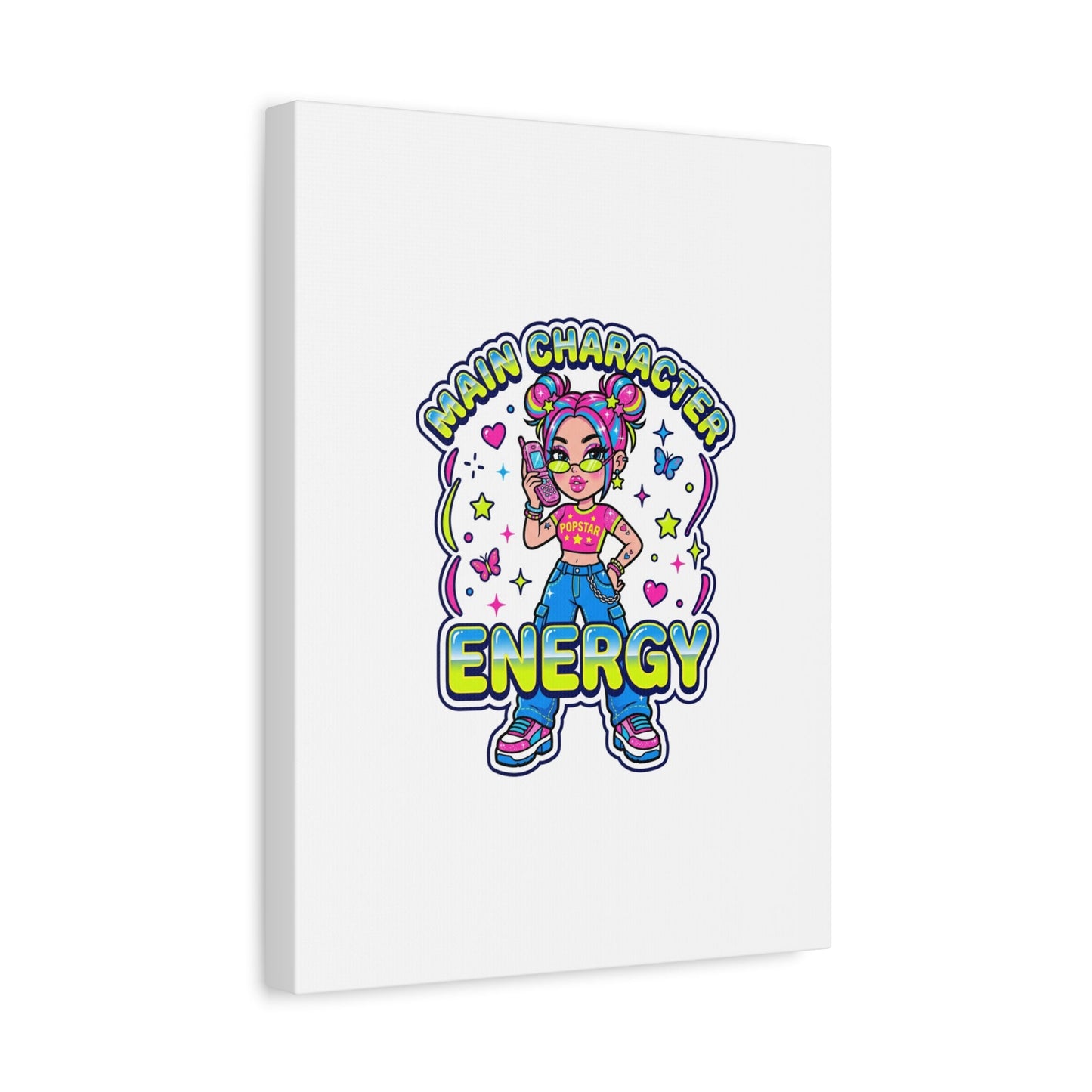 Main Character Energy Canvas | Y2K Aesthetic, Retro Internet Pop Art