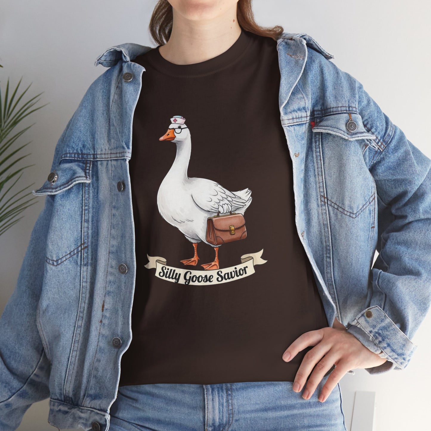 Goose Savior T-Shirt — Vintage Illustrated Goose Tee Whimsical Animal Gift
