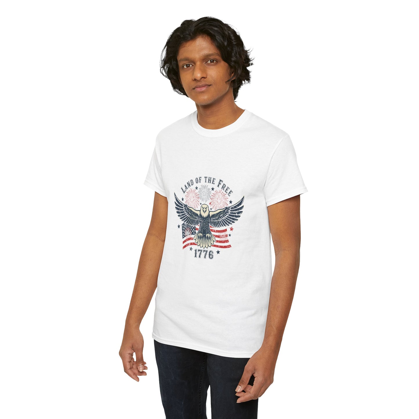 Land of the Free Eagle T-Shirt — 1776 Vintage Patriotic American Tee Gift