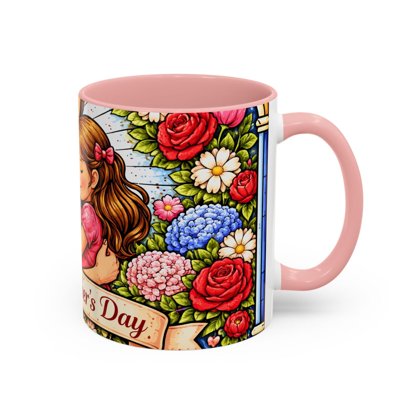 Mother's Day Floral Accent Coffee Mug — Mom & Daughter Gift (11oz)