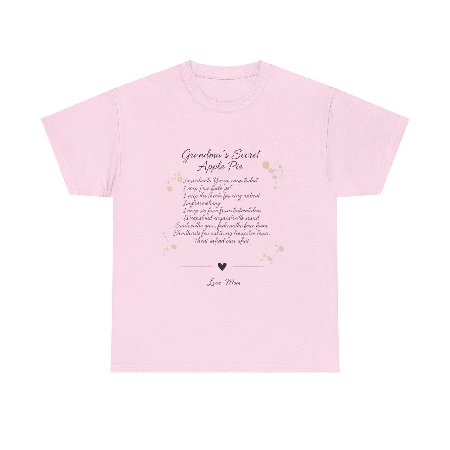 Recipe Tee — "Grandma's Secret Apple Pie" Personalized Kitchen Shirt