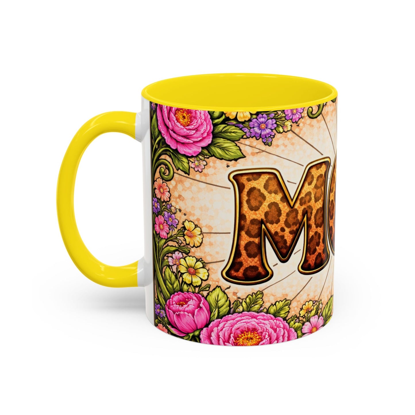 Mom Leopard Print Floral Coffee Mug — Mother's Day Gift (11 oz)