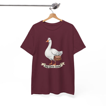 Goose Savior T-Shirt — Vintage Illustrated Goose Tee Whimsical Animal Gift