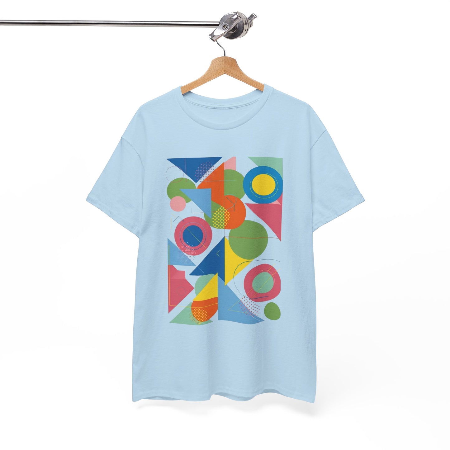 Geometric Color Block Tee — Abstract Shapes Graphic T-Shirt Retro Art