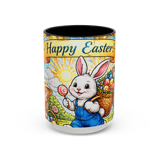 Easter Bunny Coffee Mug – "Happy Easter" Accent Ceramic Mug