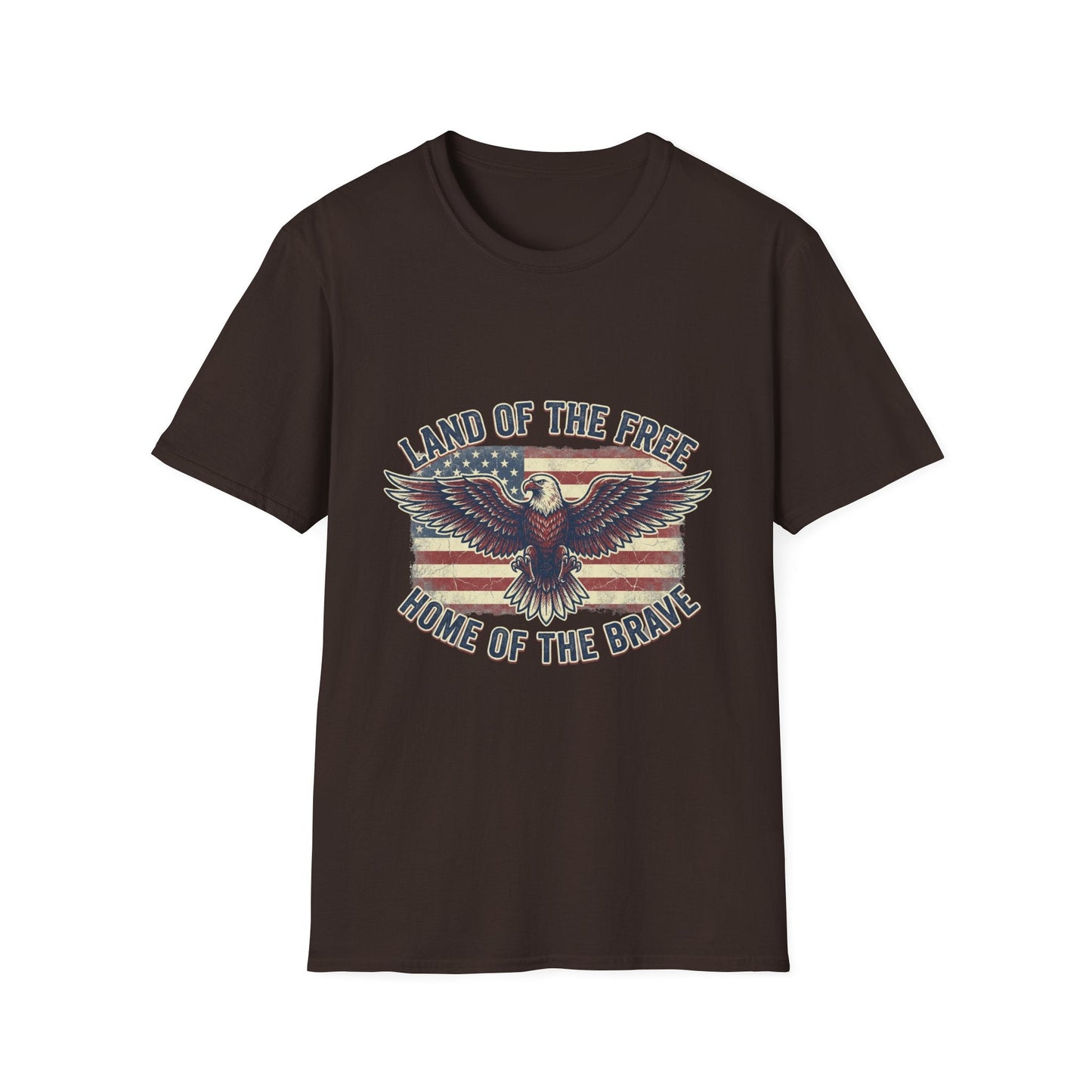 Patriotic Eagle T-Shirt – "Land of the Free, Home of the Brave" Vintage USA Tee