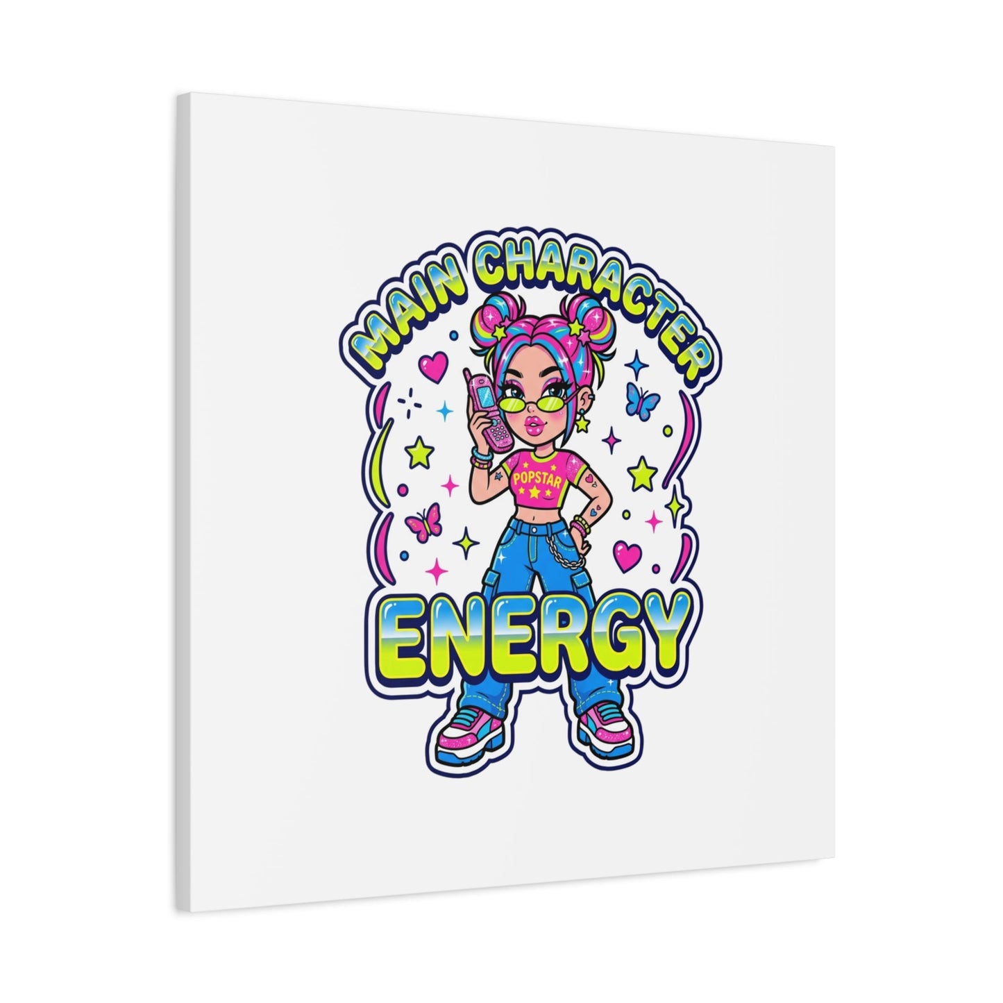 Main Character Energy Canvas | Y2K Aesthetic, Retro Internet Pop Art
