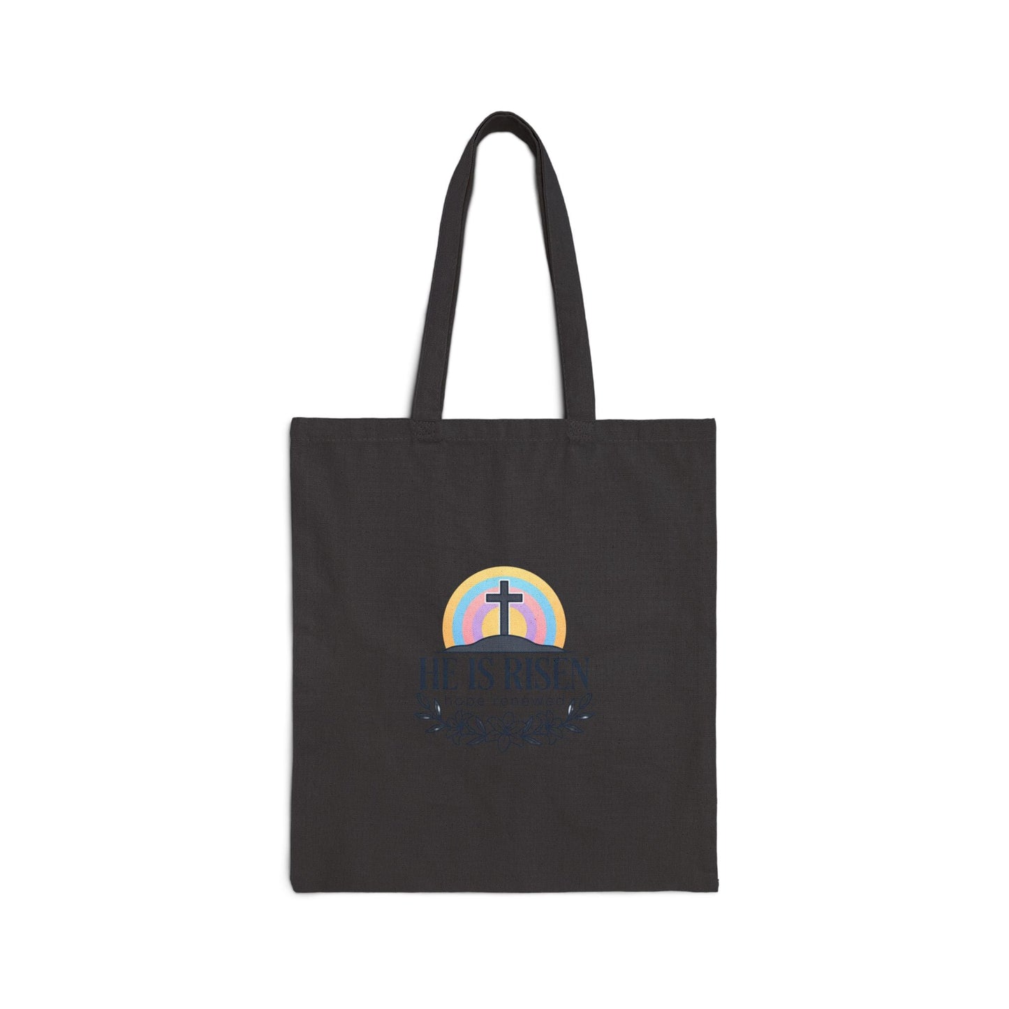 He Is Risen Tote | Cotton Canvas Tote, Christian Easter Resurrection Scripture