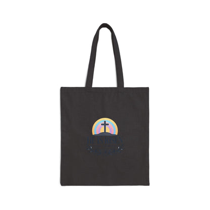 He Is Risen Tote | Cotton Canvas Tote, Christian Easter Resurrection Scripture