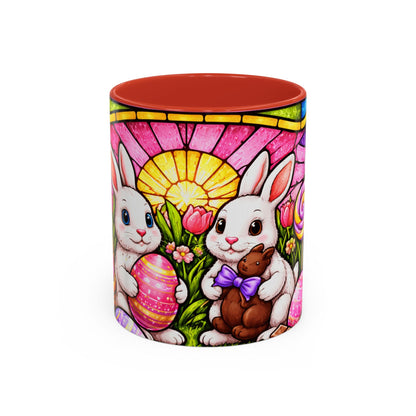 Easter Bunny Stained Glass Accent Coffee Mug (11 oz)