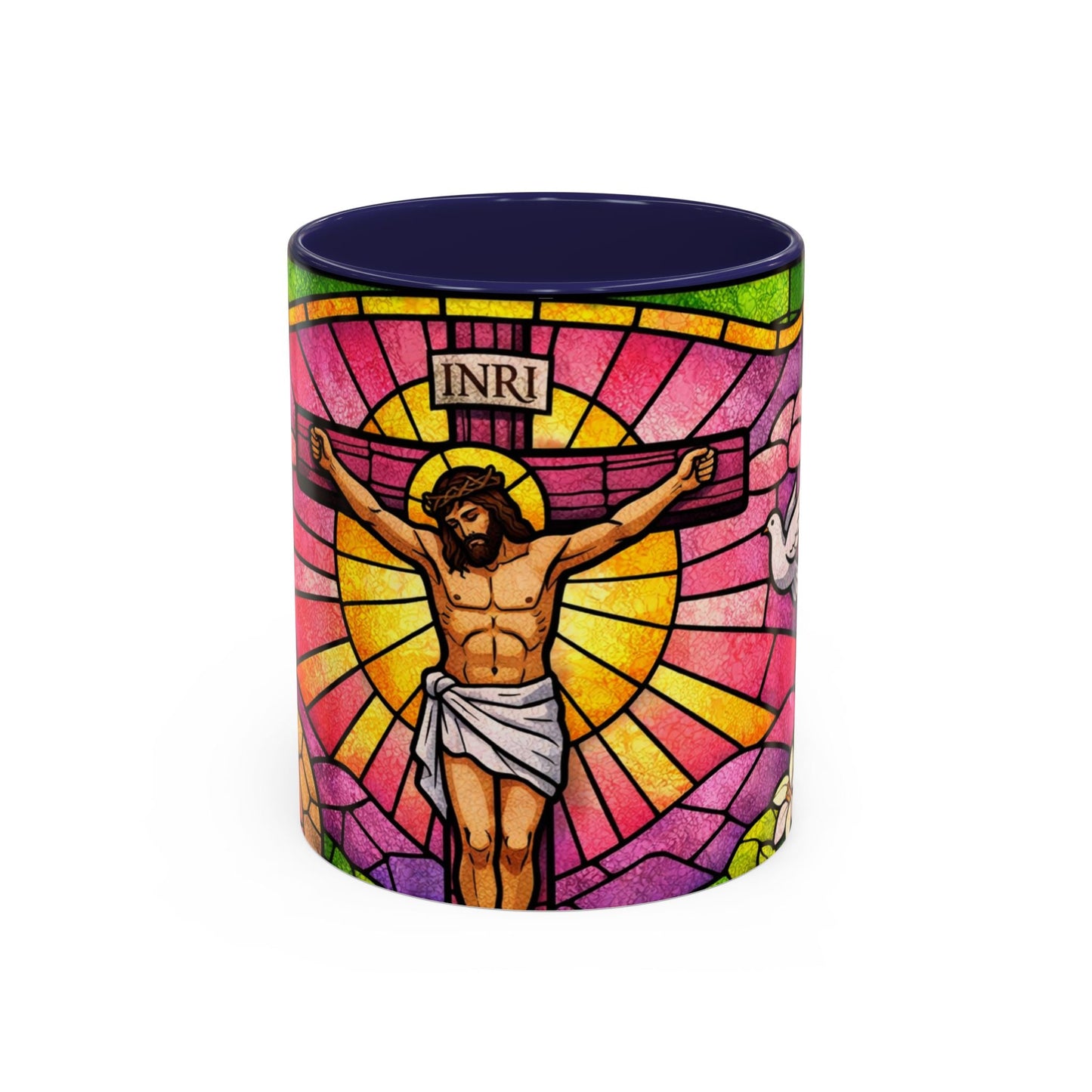 Stained Glass Jesus Coffee Mug — Religious Christian Accent Mug (11oz)