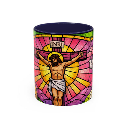 Stained Glass Jesus Coffee Mug — Religious Christian Accent Mug (11oz)
