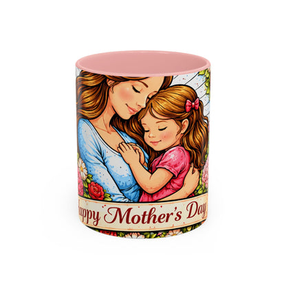 Mother's Day Floral Accent Coffee Mug — Mom & Daughter Gift (11oz)