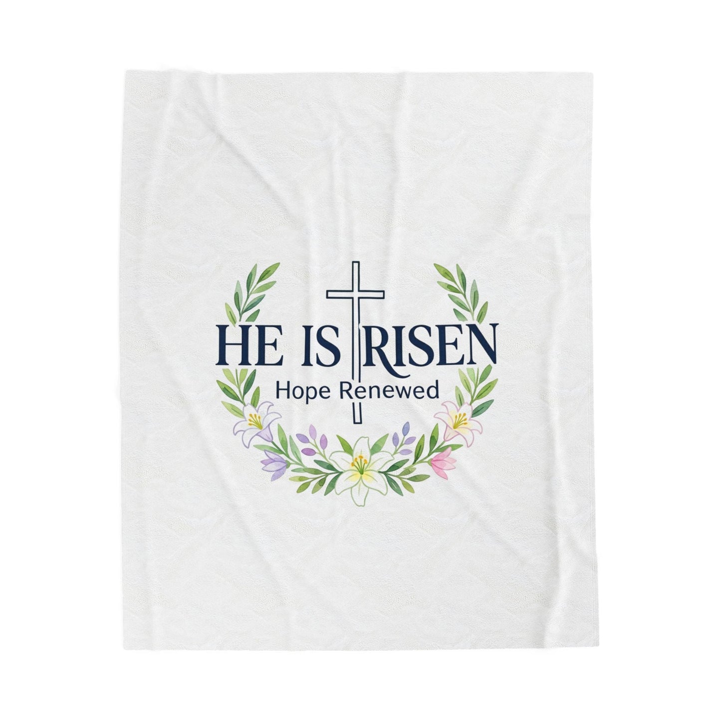 He Is Risen Velveteen Blanket | Christian Easter, Resurrection Scripture