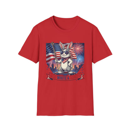 Patriotic Bunny T-Shirt — "Red White & Bunny" 4th of July Tee