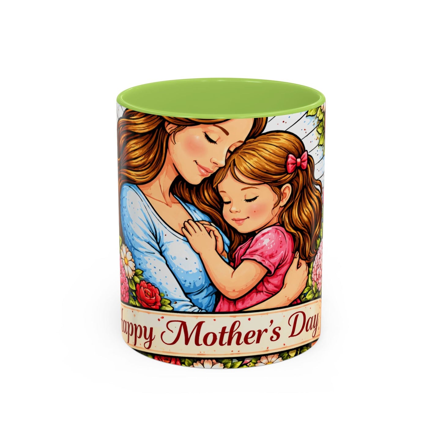 Mother's Day Floral Accent Coffee Mug — Mom & Daughter Gift (11oz)