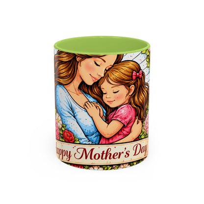 Mother's Day Floral Accent Coffee Mug — Mom & Daughter Gift (11oz)