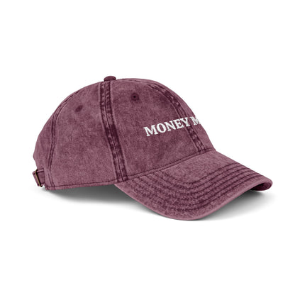 Money Mode Vintage Embroidered Cap — Washed Red Dad Hat