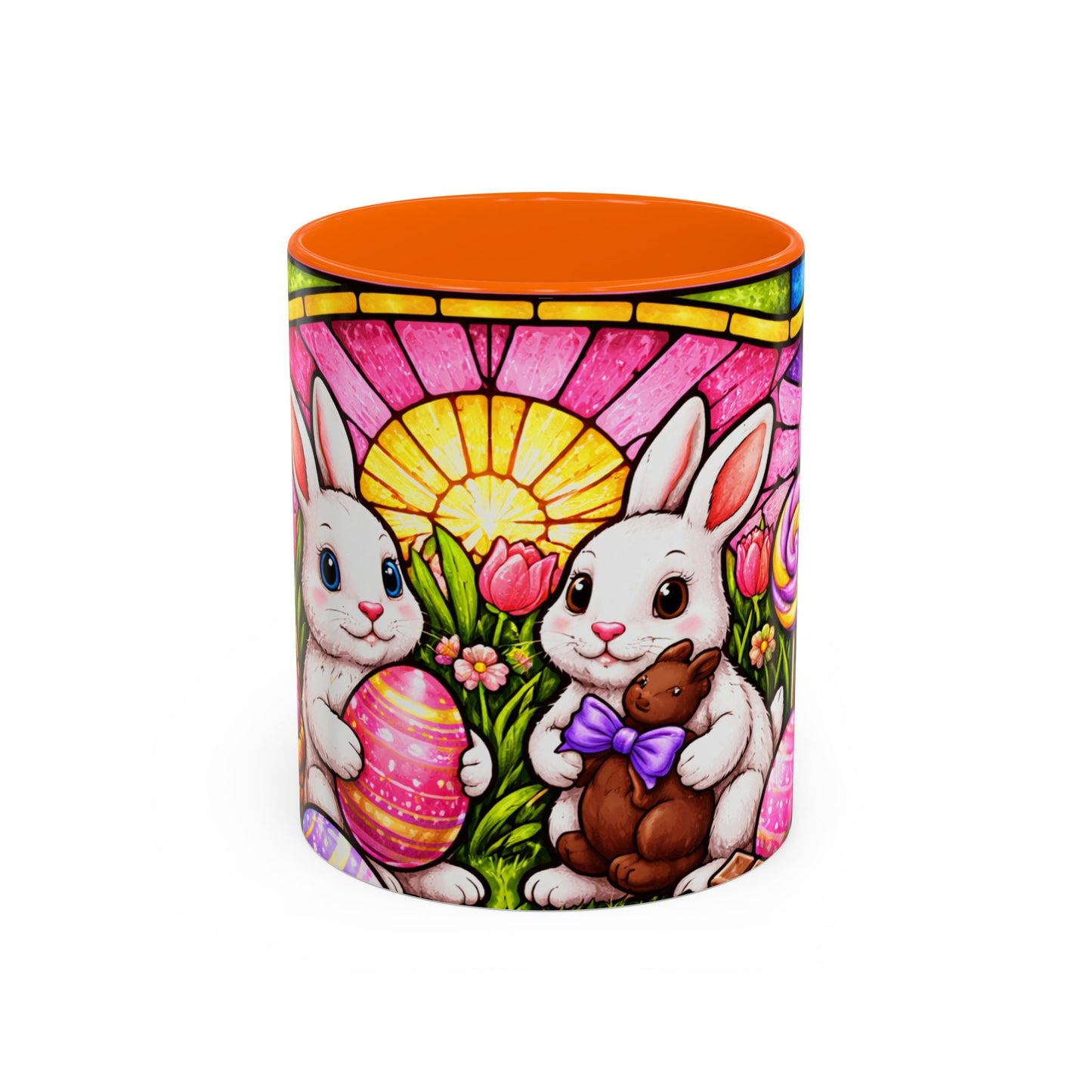 Easter Bunny Stained Glass Accent Coffee Mug (11 oz)