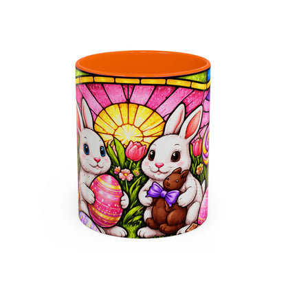 Easter Bunny Stained Glass Accent Coffee Mug (11 oz)