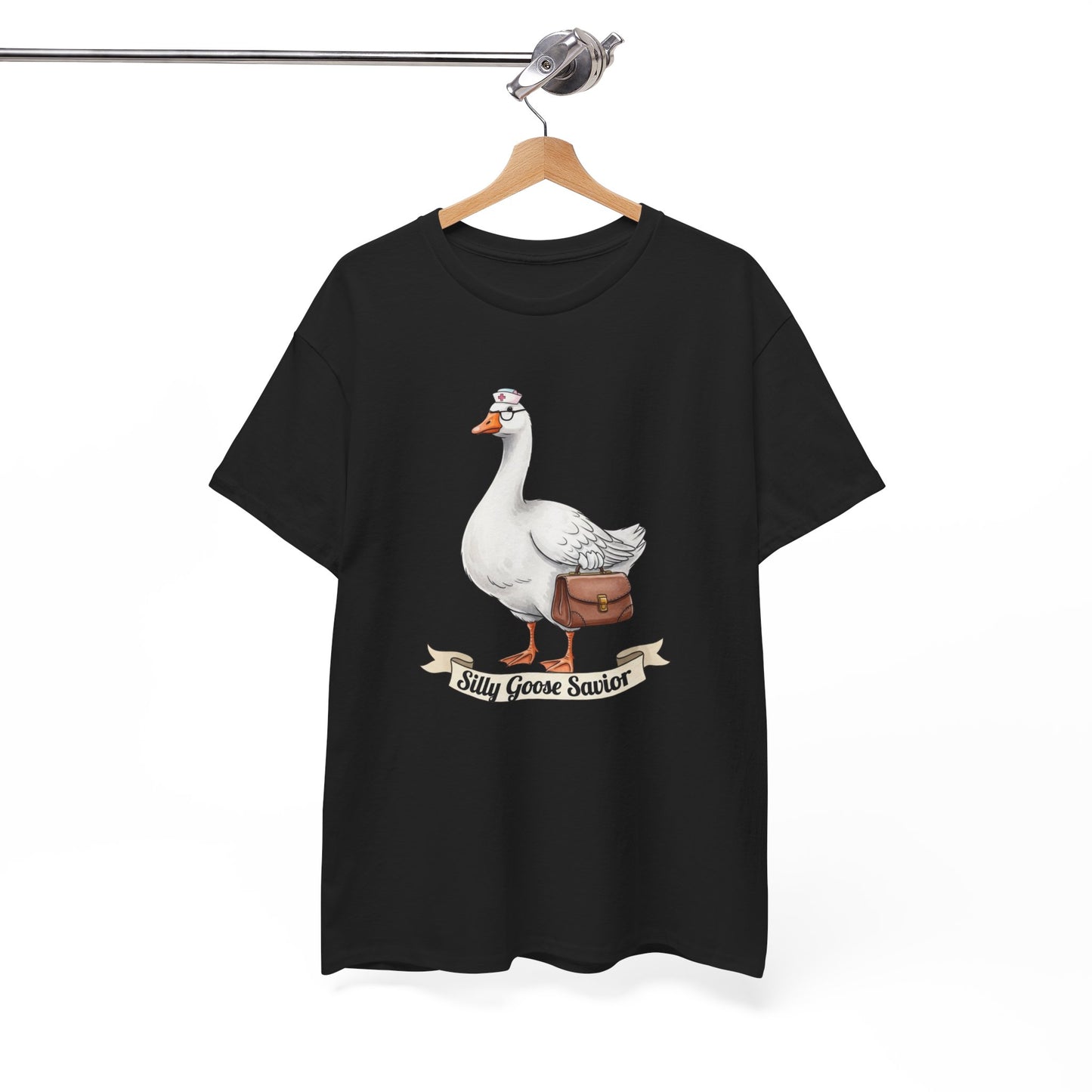 Goose Savior T-Shirt — Vintage Illustrated Goose Tee Whimsical Animal Gift