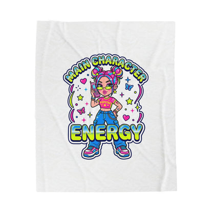 Main Character Energy Velveteen Blanket | Y2K Aesthetic, 2000s Retro