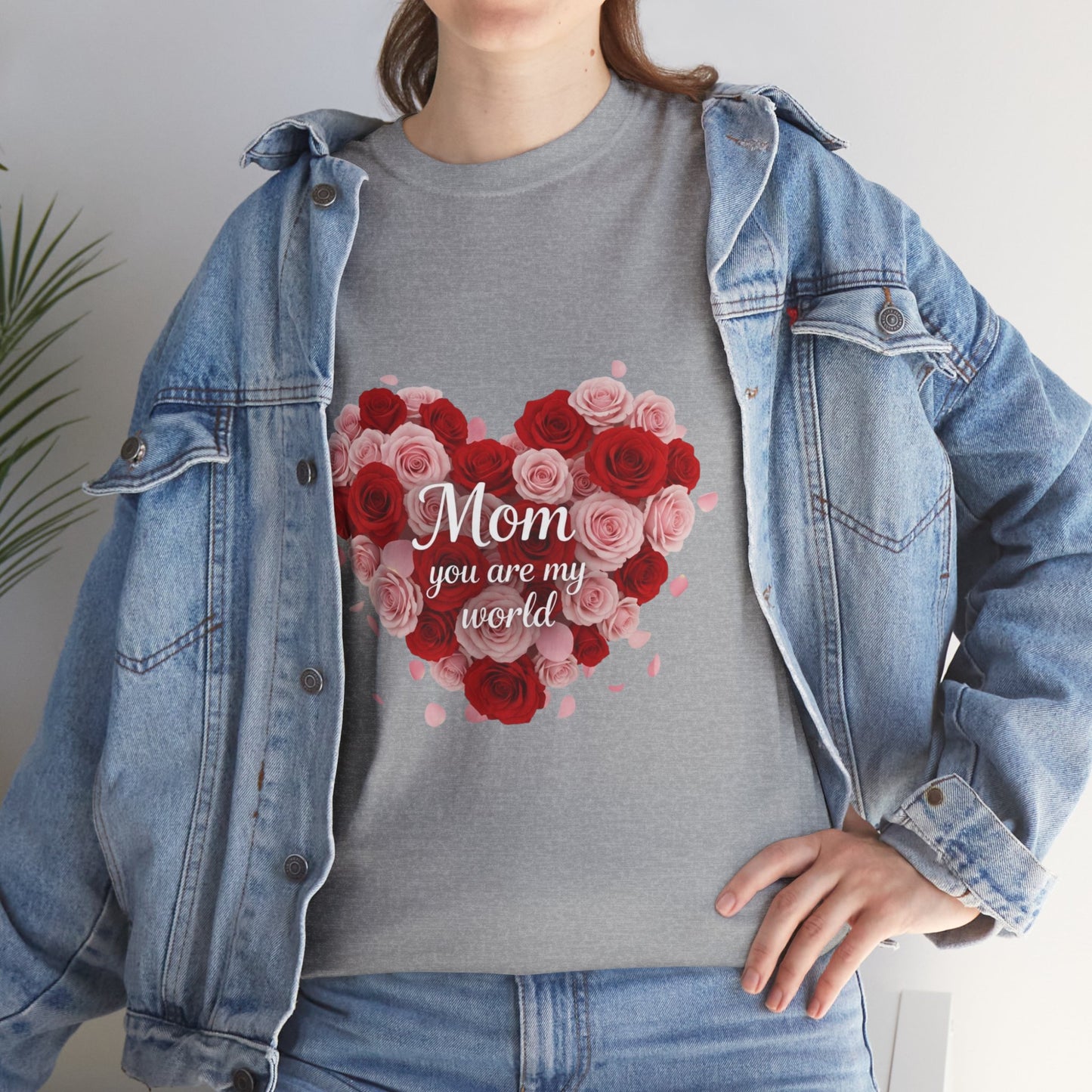 Mom You Are My World Floral Heart T-Shirt