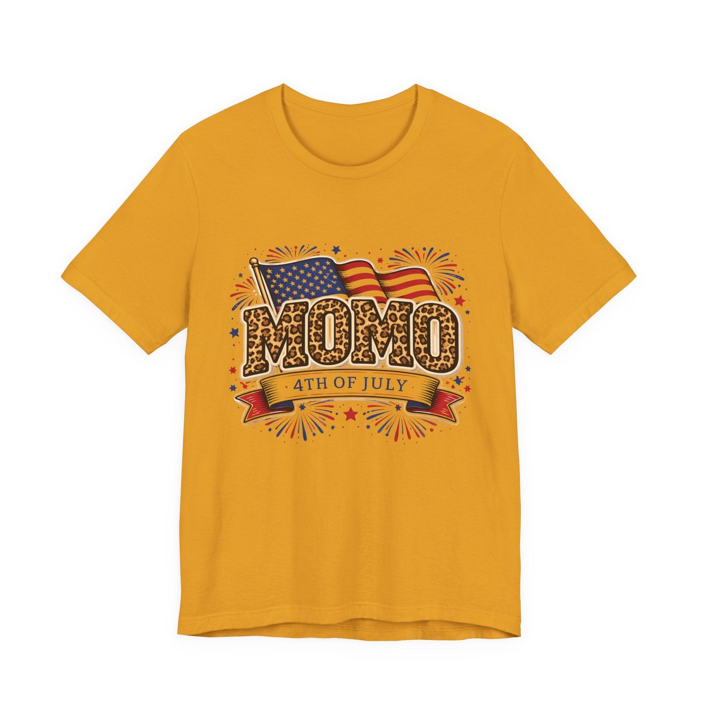 Momo 4th of July T-Shirt | Patriotic Leopard Print Flag Tee
