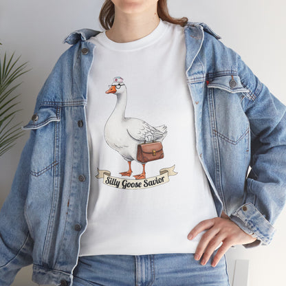 Goose Savior T-Shirt — Vintage Illustrated Goose Tee Whimsical Animal Gift