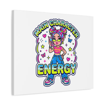 Main Character Energy Canvas | Y2K Aesthetic, Retro Internet Pop Art