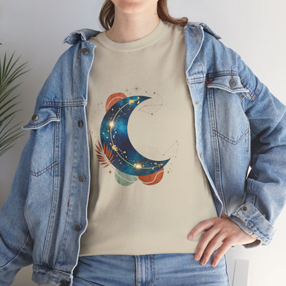 Celestial Moon Graphic Tee — Starry Crescent Night Shirt Boho Gift for Her