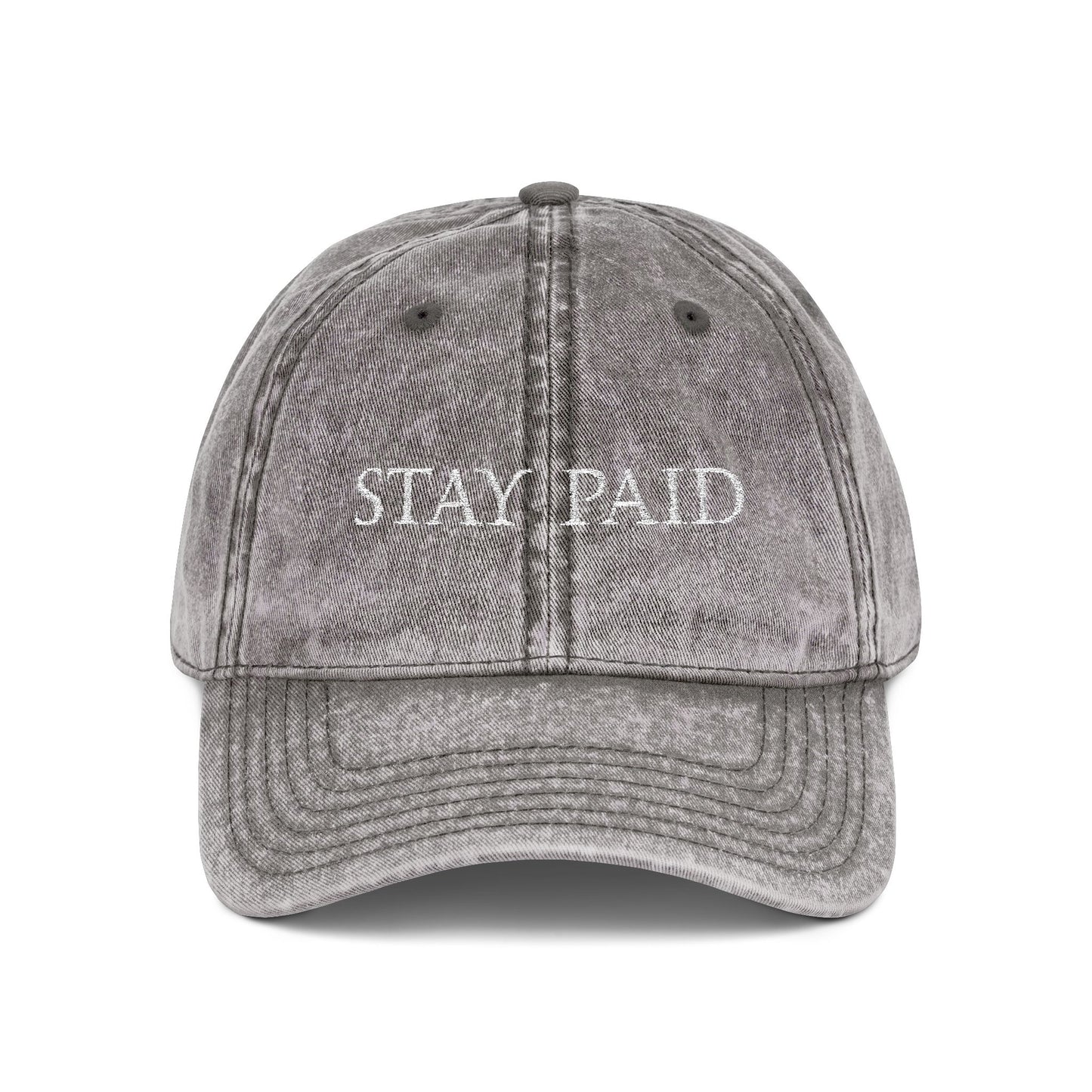 Stay Paid Embroidered Vintage Cap — Washed Red Dad Hat