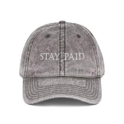 Stay Paid Embroidered Vintage Cap — Washed Red Dad Hat