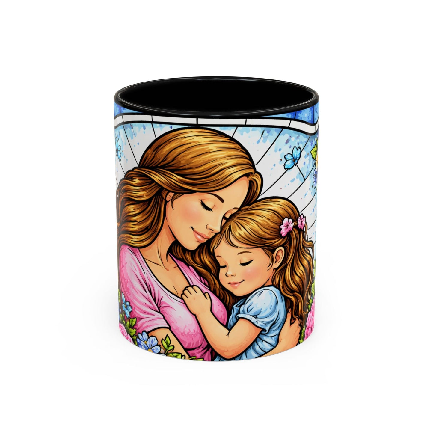 Mother Daughter Floral Coffee Mug — "Love You" Accent Mug, Gift for Mom