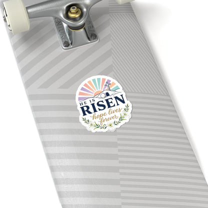 He Is Risen Kiss-Cut Stickers | Easter Christian Resurrection, Scripture Faith Decal