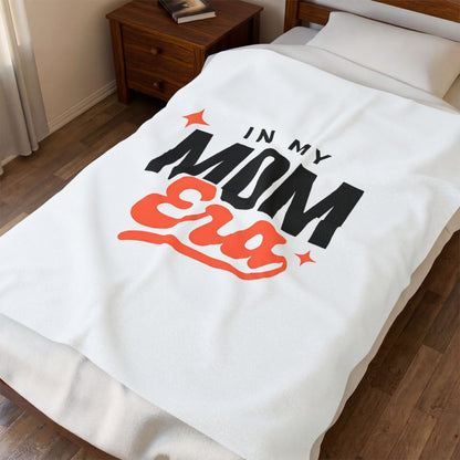 In My Mom Era Velveteen Plush Blanket | Soft Mother's Day Gift