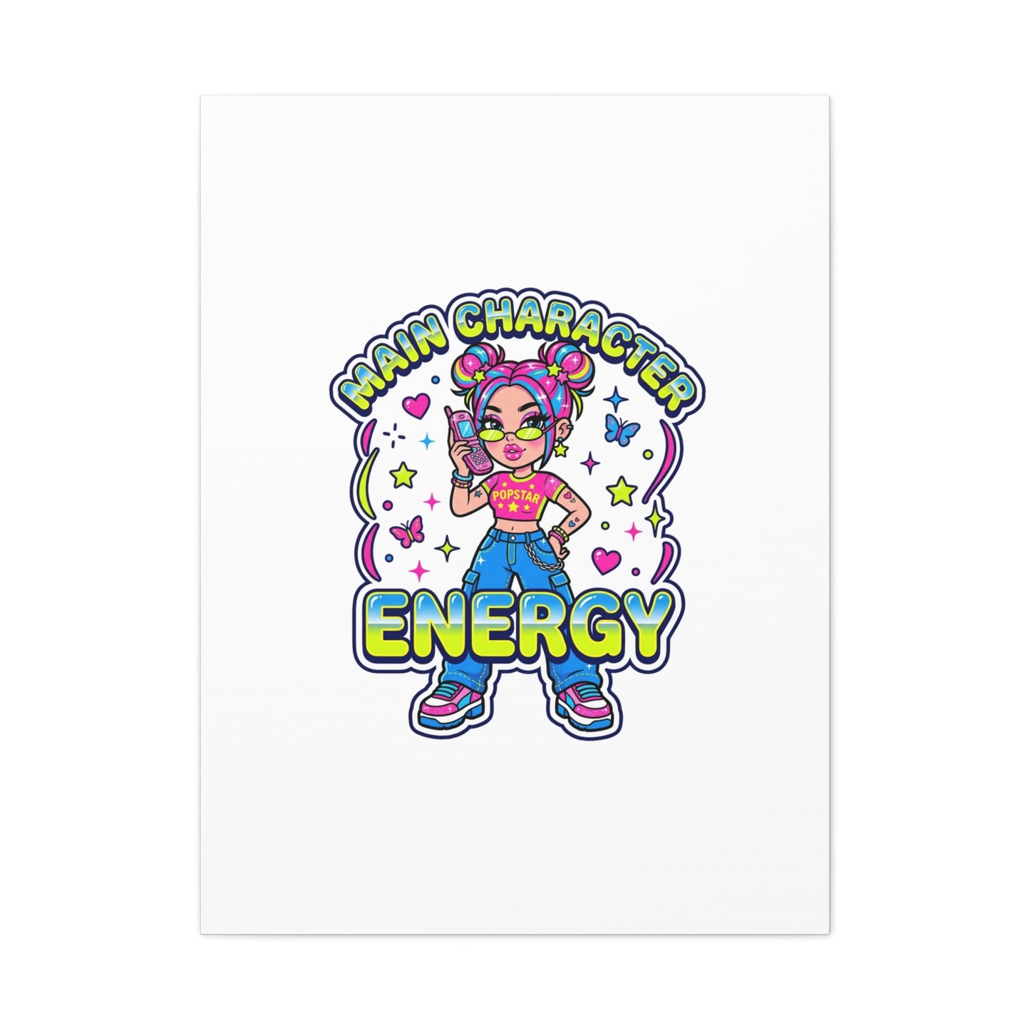 Main Character Energy Canvas | Y2K Aesthetic, Retro Internet Pop Art