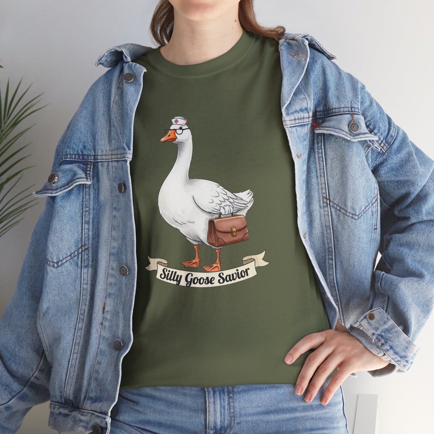 Goose Savior T-Shirt — Vintage Illustrated Goose Tee Whimsical Animal Gift