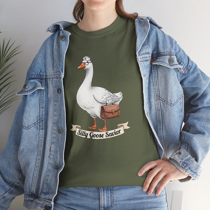 Goose Savior T-Shirt — Vintage Illustrated Goose Tee Whimsical Animal Gift
