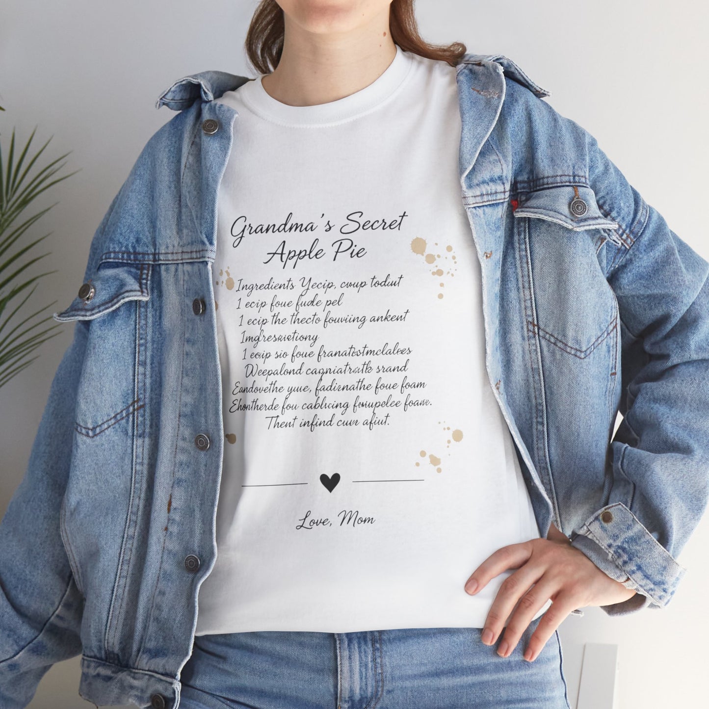 Recipe Tee — "Grandma's Secret Apple Pie" Personalized Kitchen Shirt