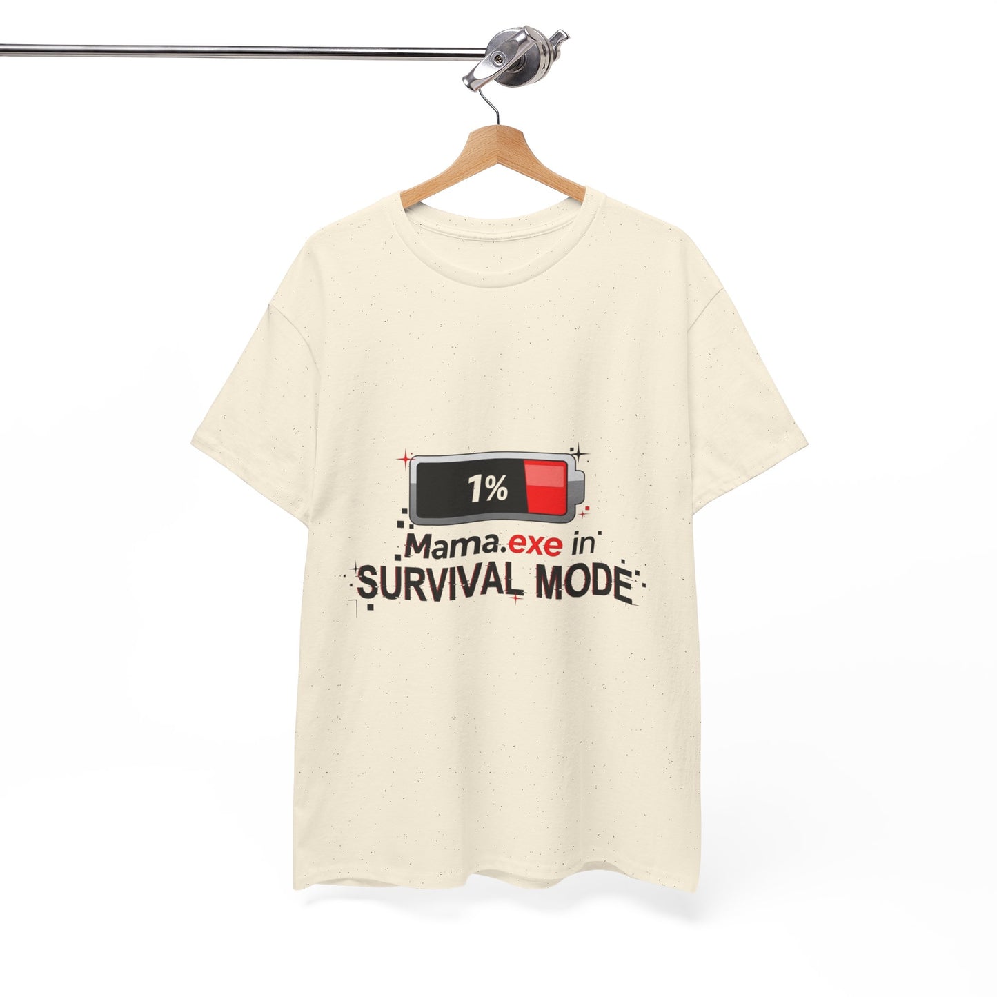 Mama.exe in Survival Mode T-Shirt — Low Battery Funny Mom Tee