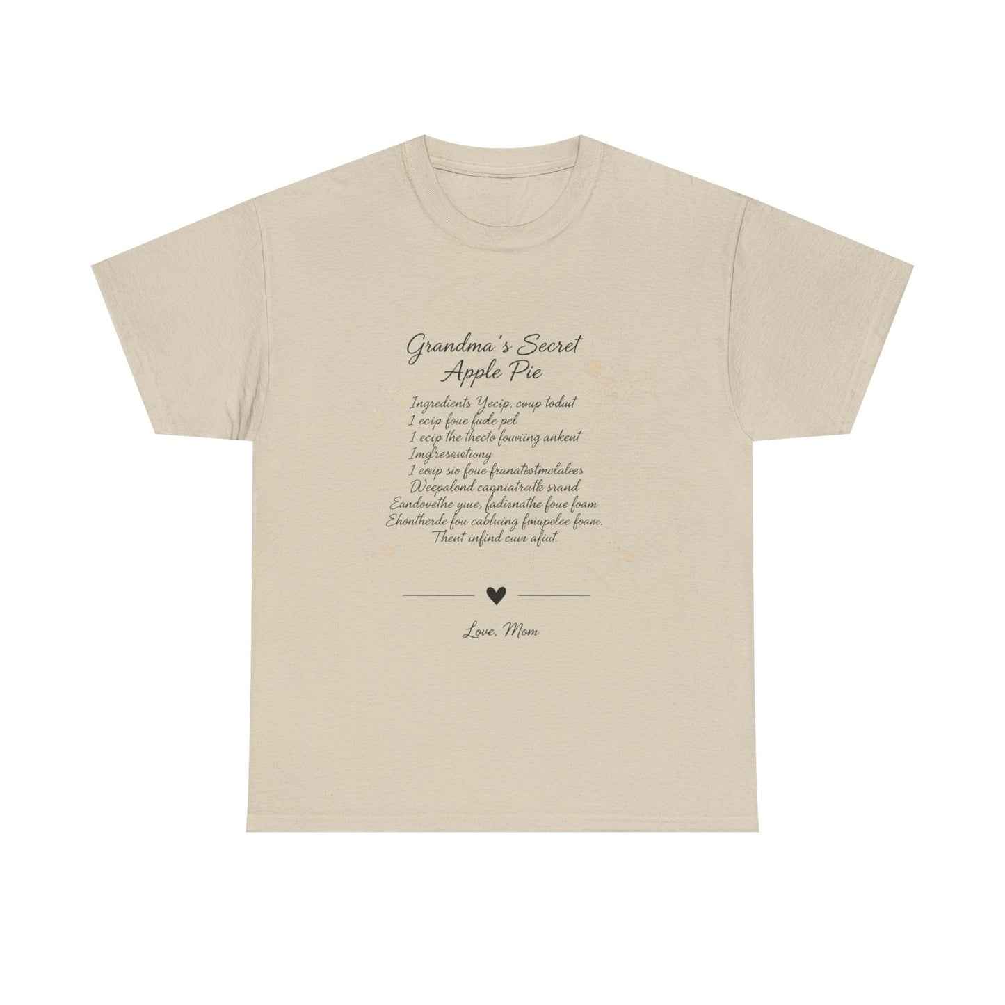 Recipe Tee — "Grandma's Secret Apple Pie" Personalized Kitchen Shirt