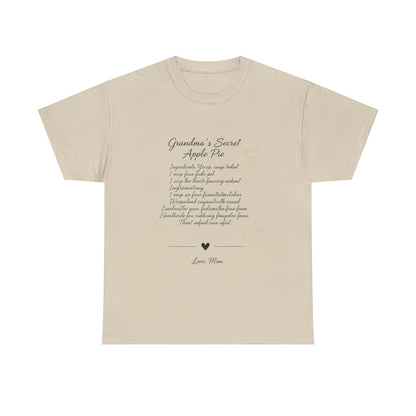 Recipe Tee — "Grandma's Secret Apple Pie" Personalized Kitchen Shirt